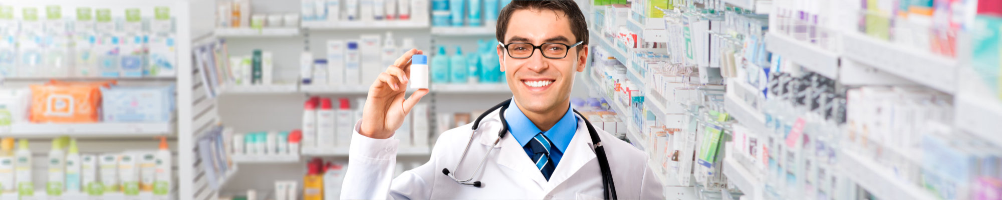 Male pharmacist smiling